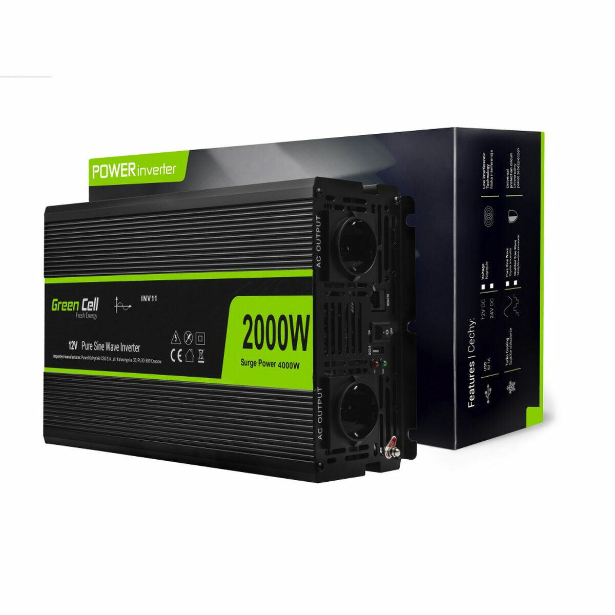 Adaptador de Corriente Green Cell INV11